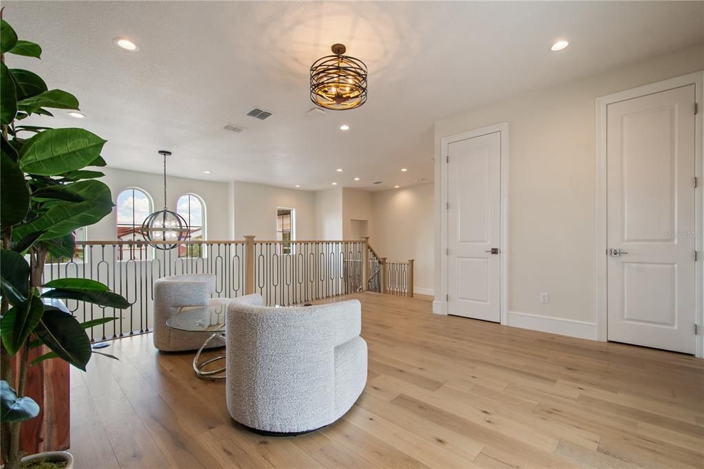 Chandelier, Interior, Recessed Lighting, Wood Texture Flooring