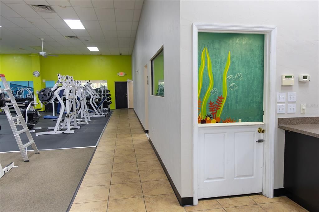 Fitness Equipment, Gym, Interior, Recessed Lighting
