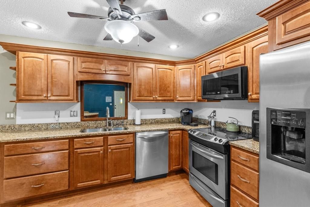 Interior, Kitchen, Recessed Lighting, Wood Texture Flooring