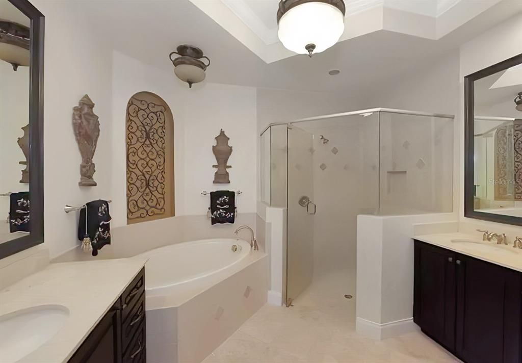 Bathroom, Dual Sink Vanities, Glass Shower, Interior