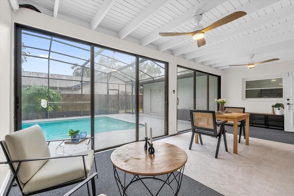 Dining room, Glass Ceilings, Interior, Pool, Sun Room