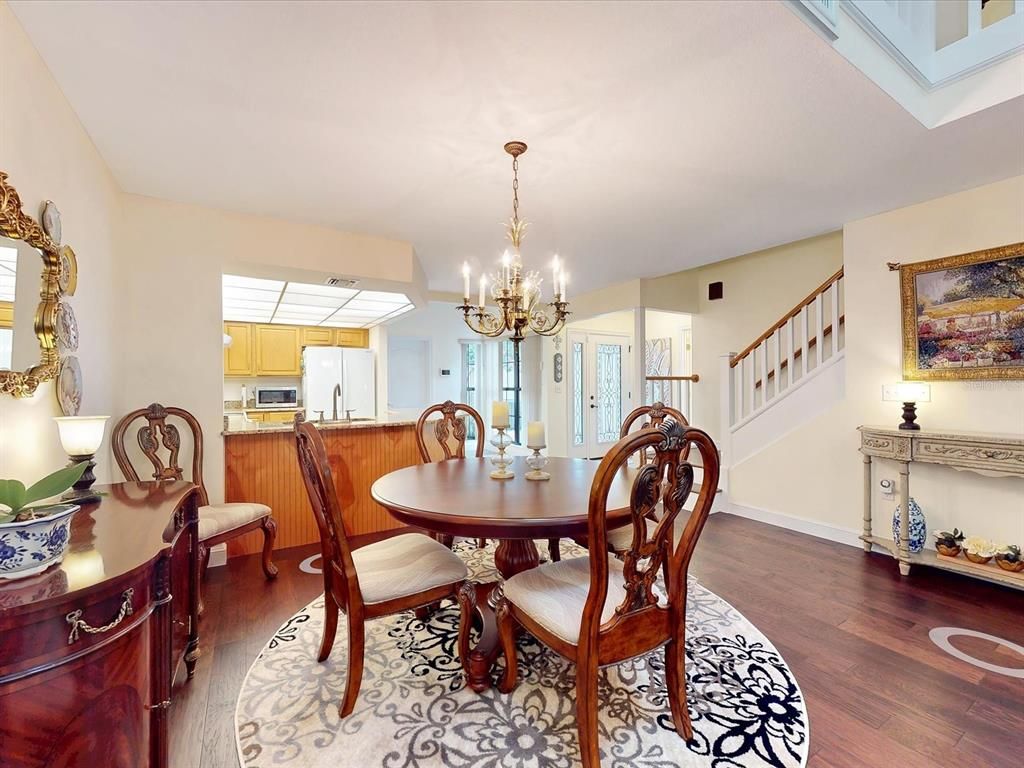 Chandelier, Dining room, Interior, Kitchen, Wood Texture Flooring