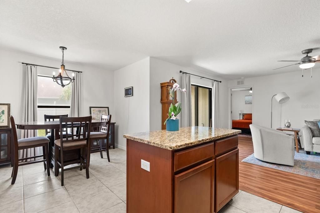 Dining room, Interior, Living room, Pendant Lights, Wood Texture Flooring