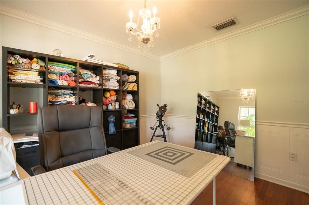 Bedroom, Chandelier, Interior, Wood Texture Flooring