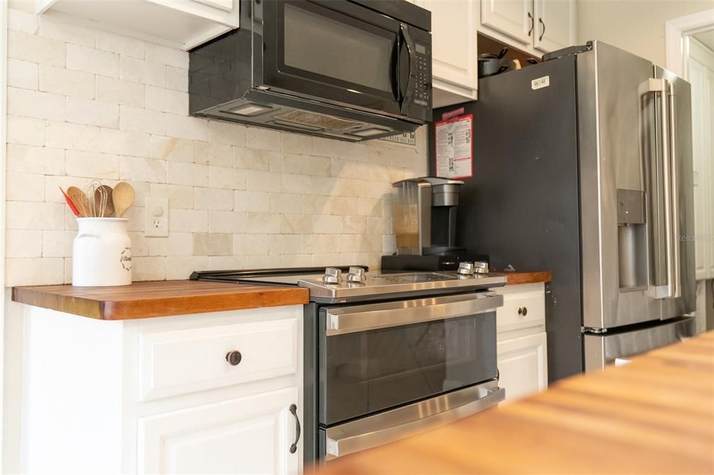 Interior, Kitchen, Stainless Steel Appliances, Stone Walls