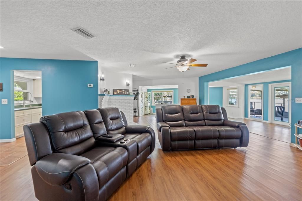 Home Theatre Room, Interior, Living room, Wood Texture Flooring