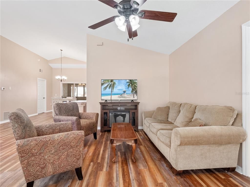 Chandelier, Interior, Living room, Wood Texture Flooring