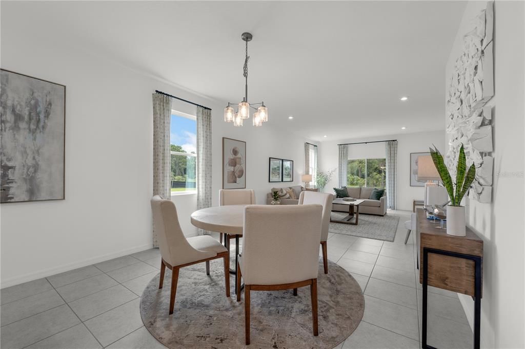 Dining room, Interior, Living room, Pendant Lights, Recessed Lighting