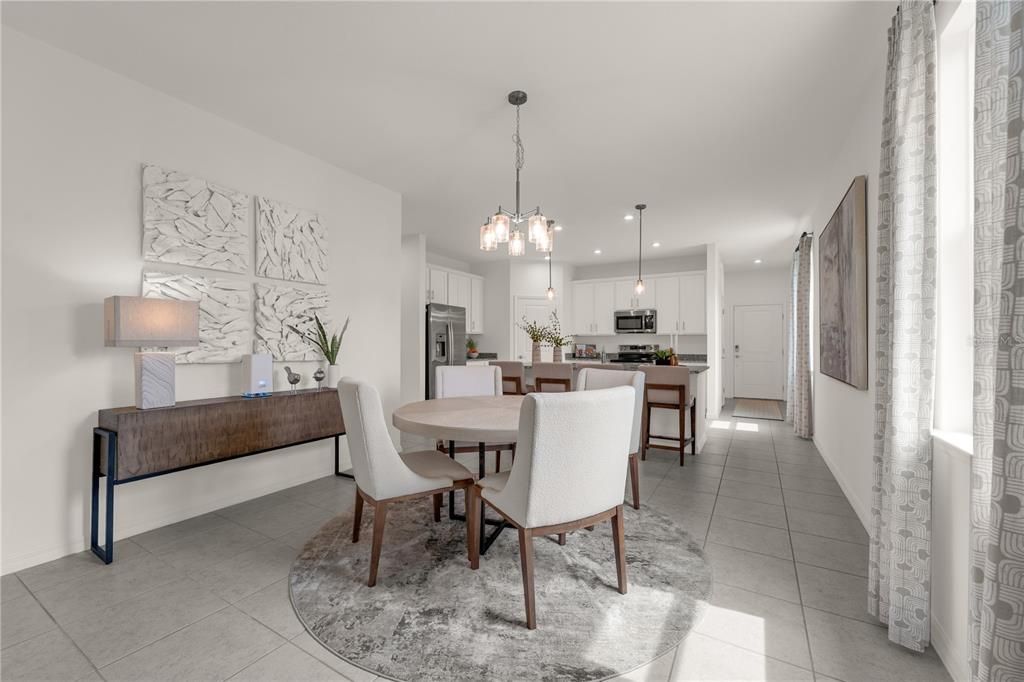Dining room, Interior, Kitchen, Pendant Lights, Recessed Lighting, Stainless Steel Appliances