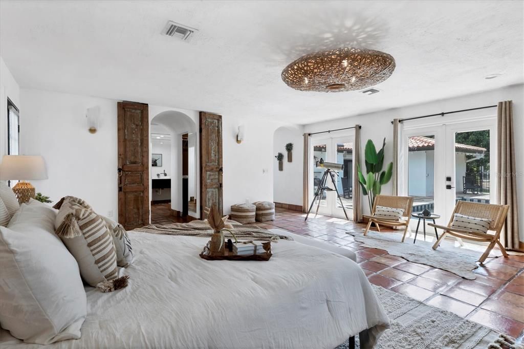 Bedroom, Chandelier, Interior