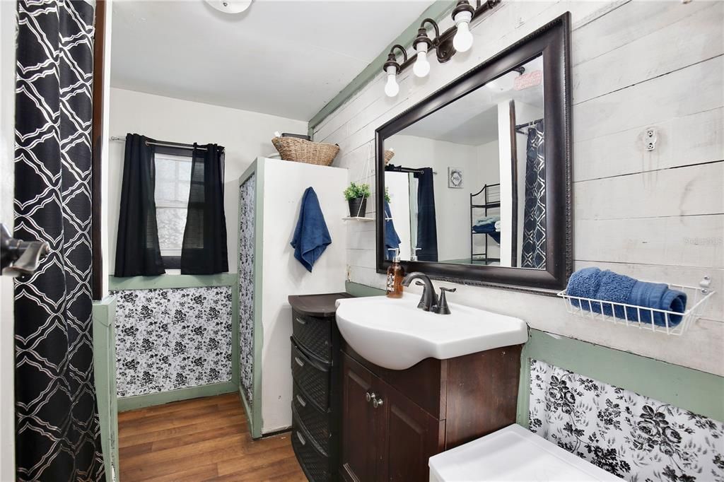 Bathroom, Interior, Wood Texture Flooring