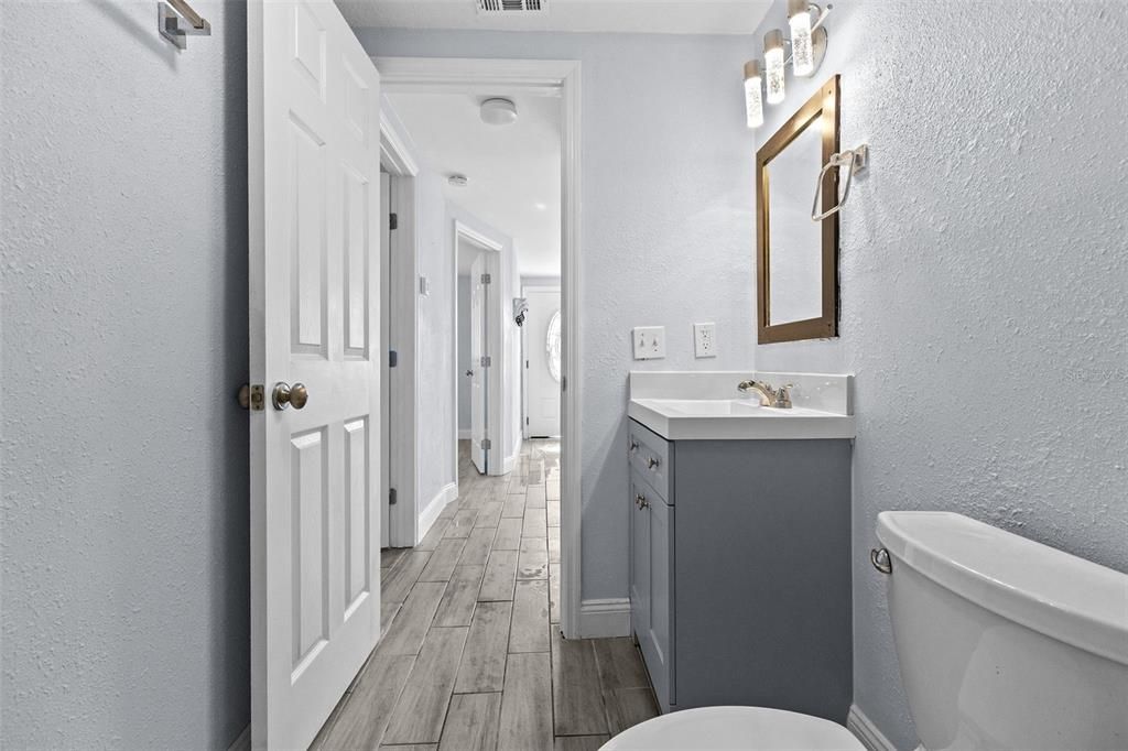 Bathroom, Interior, Wood Texture Flooring