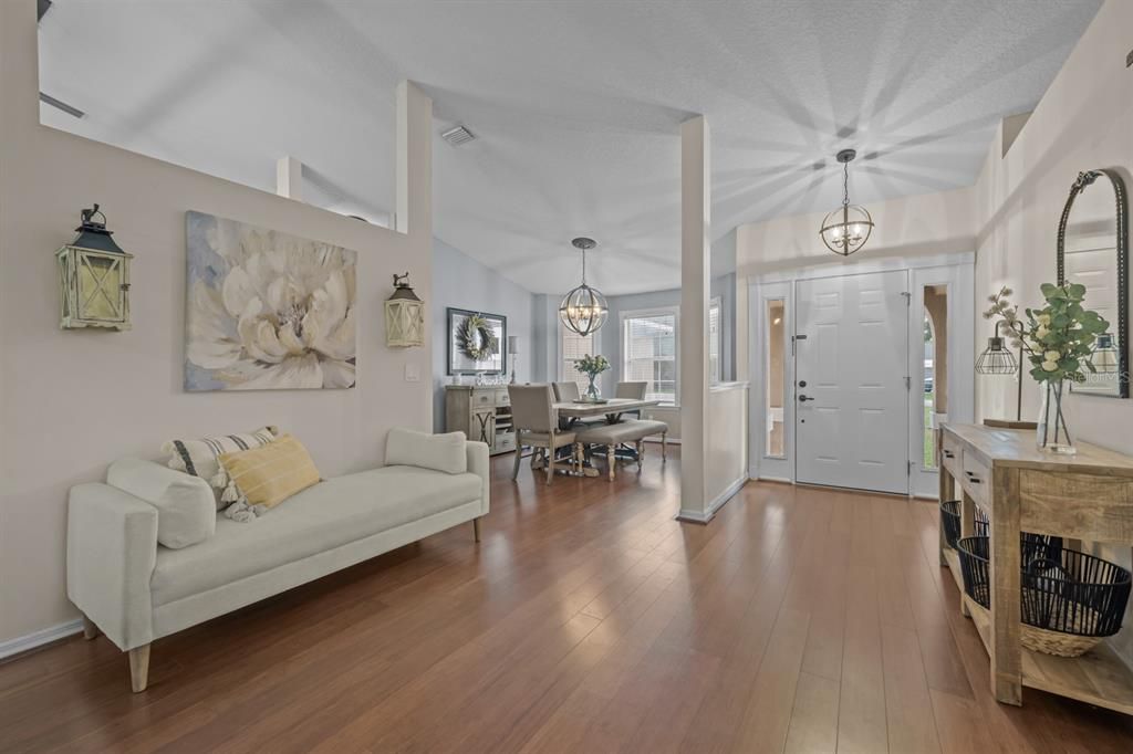 Chandelier, Dining room, Interior, Pendant Lights, Wood Texture Flooring