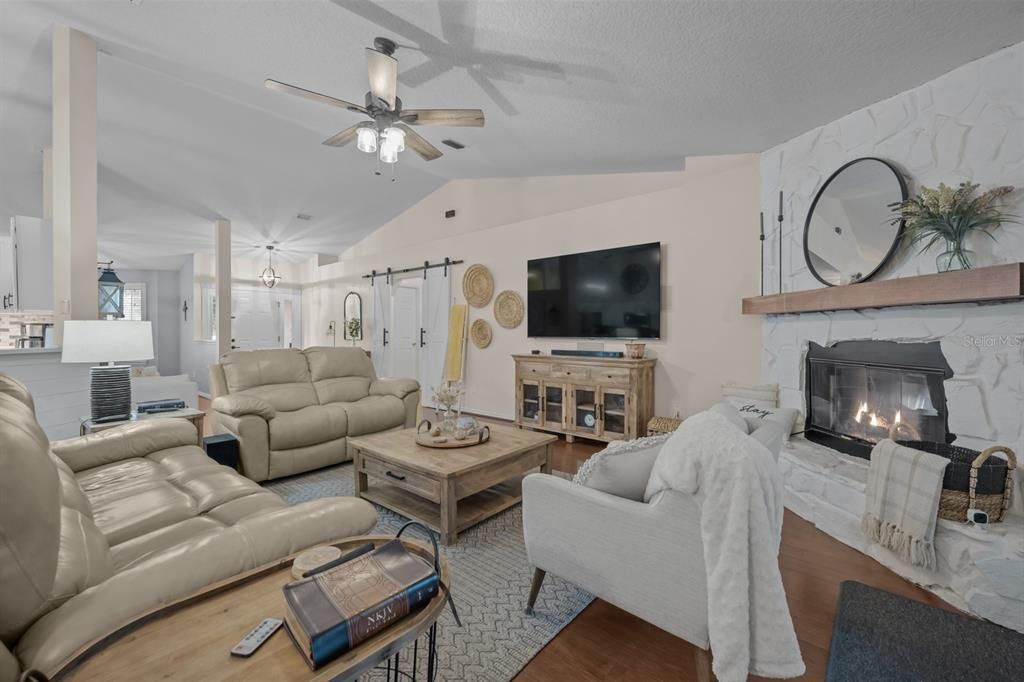Fireplace, Interior, Living room, Wood Texture Flooring