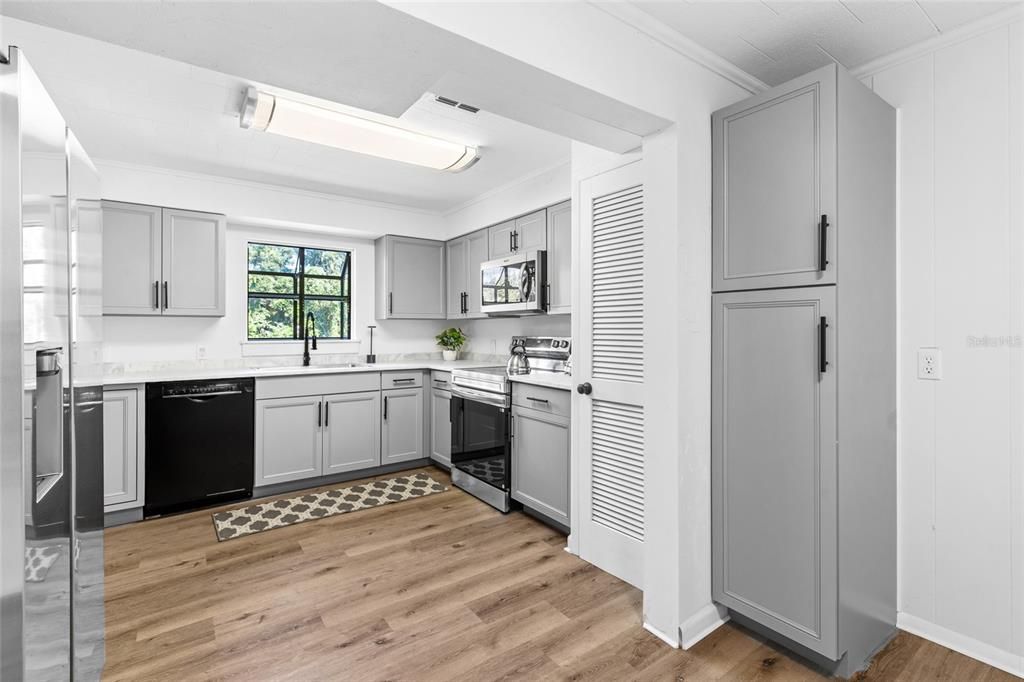 Interior, Kitchen, Wood Texture Flooring