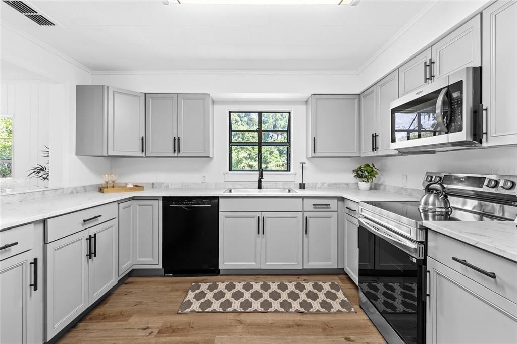 Interior, Kitchen, Wood Texture Flooring