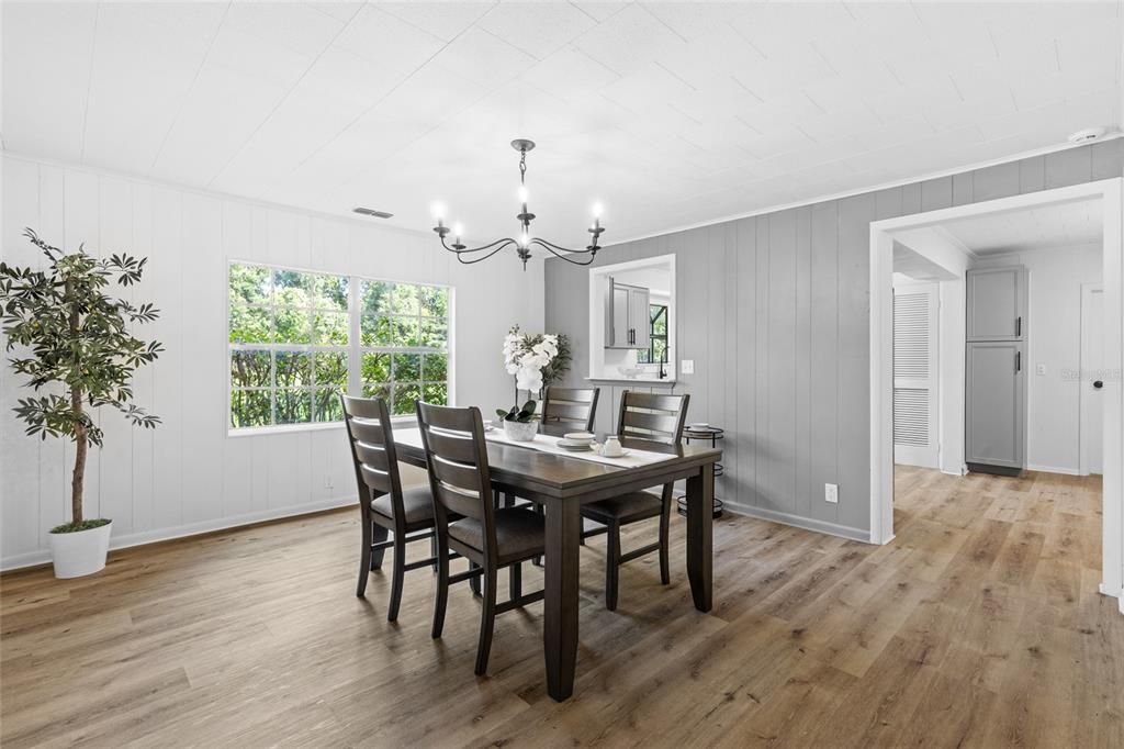 Chandelier, Dining room, Interior, Wood Texture Flooring