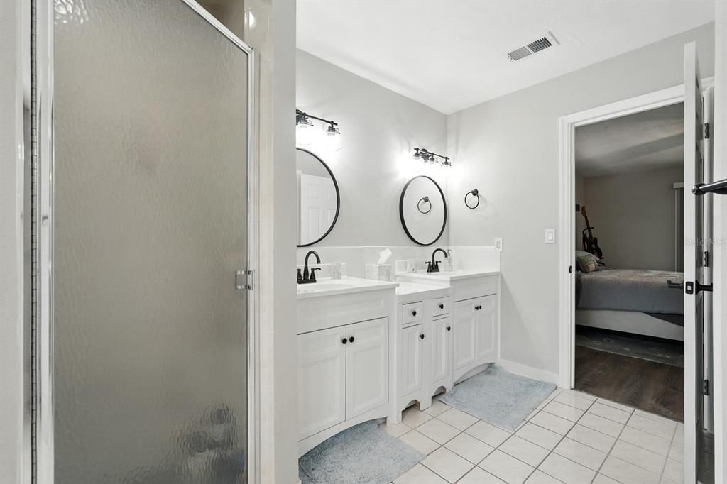 Bathroom, Bedroom, Dual Sink Vanities, Interior, Wood Texture Flooring