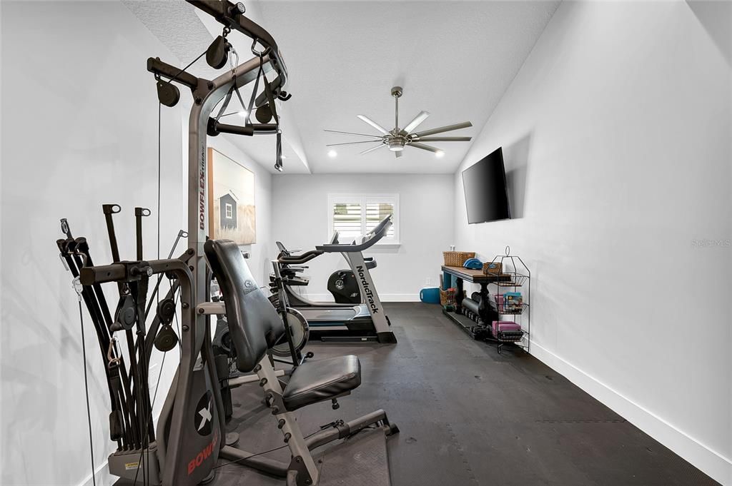 Fitness Equipment, Gym, Interior, Recessed Lighting