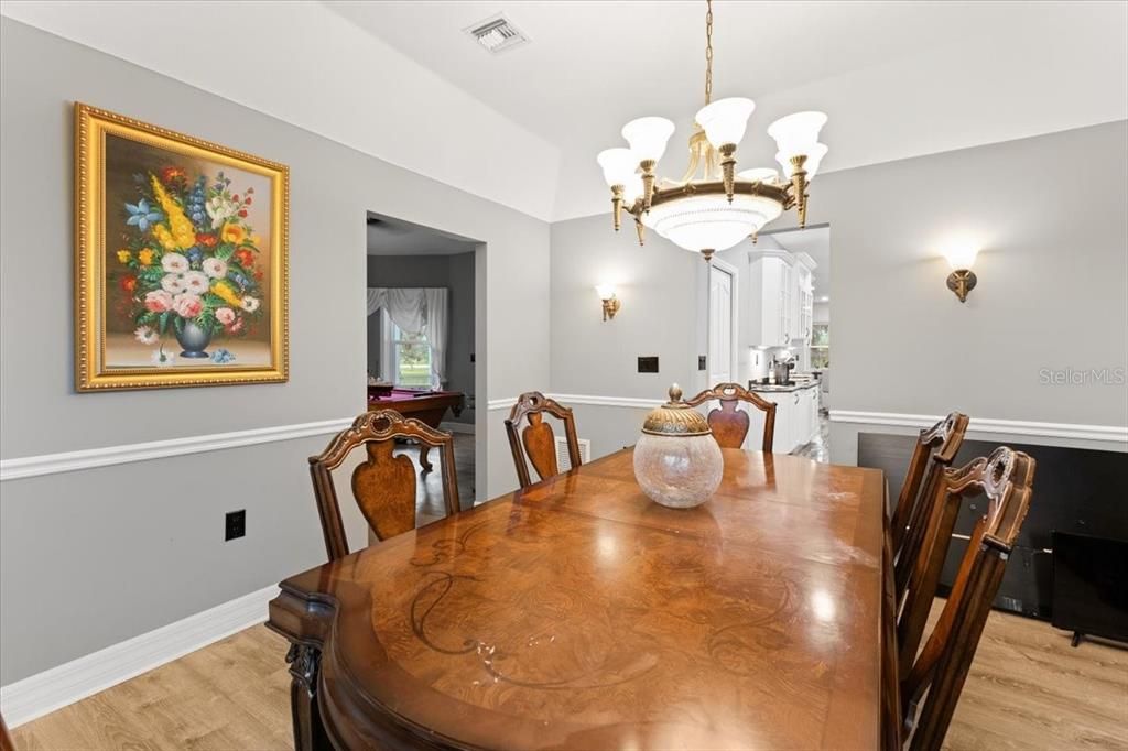Chandelier, Dining room, Interior, Wood Texture Flooring
