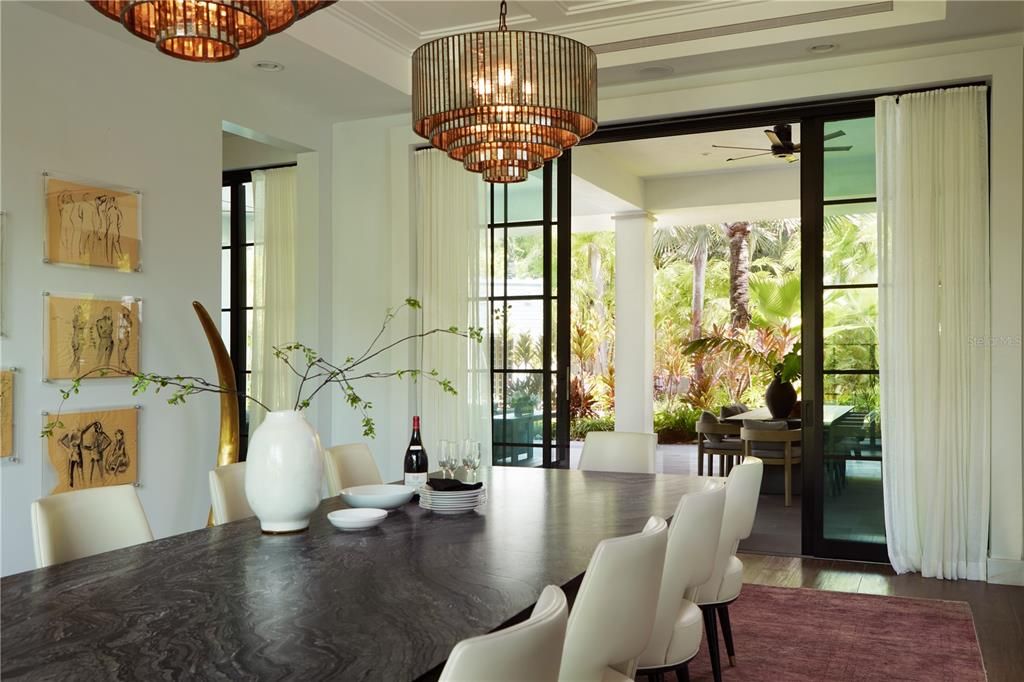 Chandelier, Dining room, Interior, Wood Texture Flooring