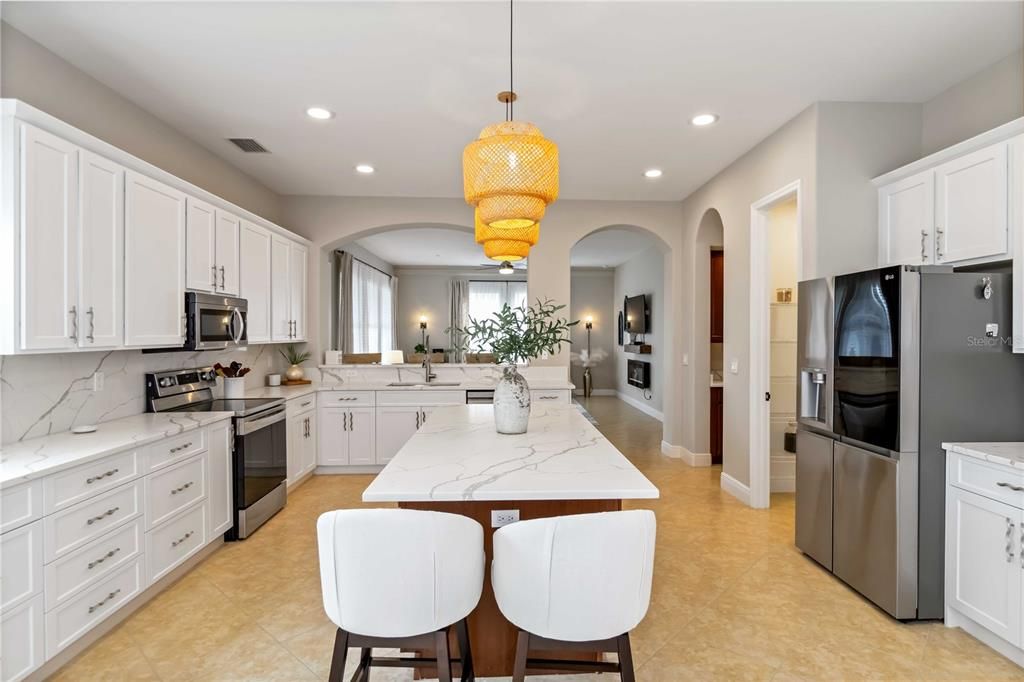 Interior, Kitchen, Pendant Lights, Recessed Lighting, Stainless Steel Appliances