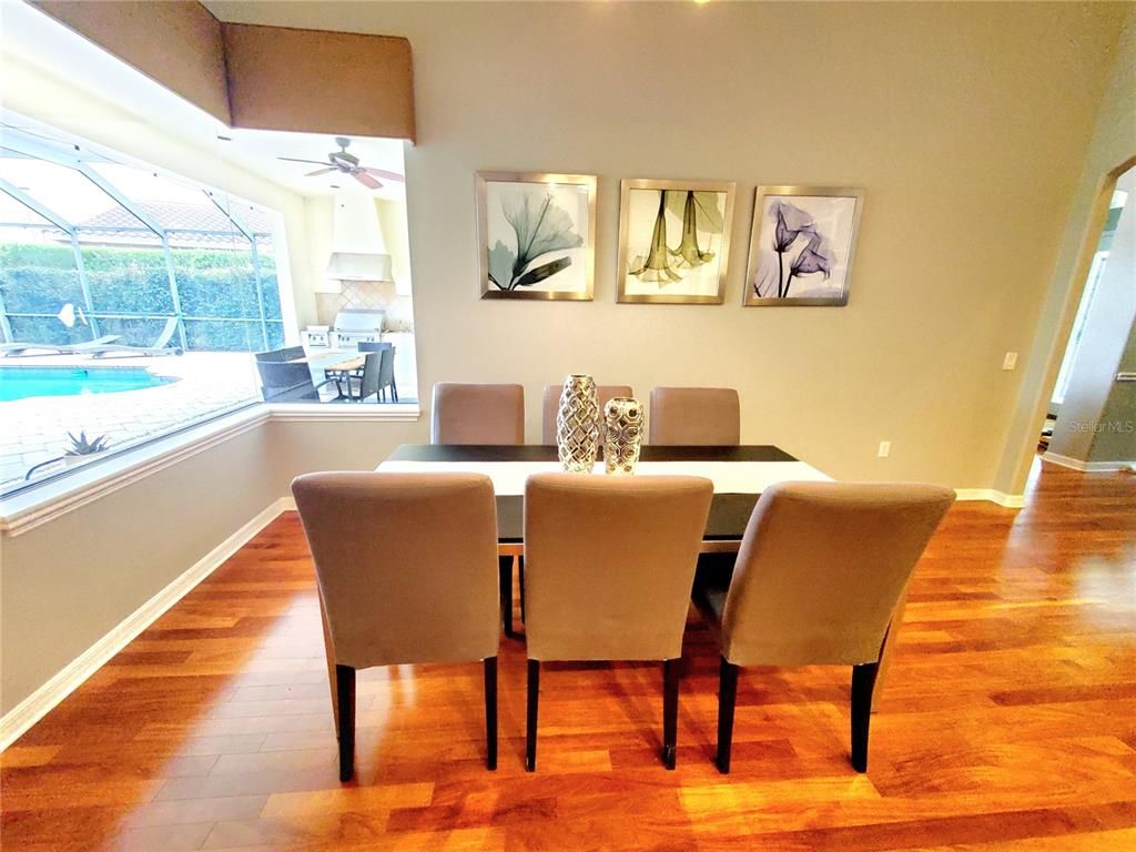 Dining room, Interior, Wood Texture Flooring