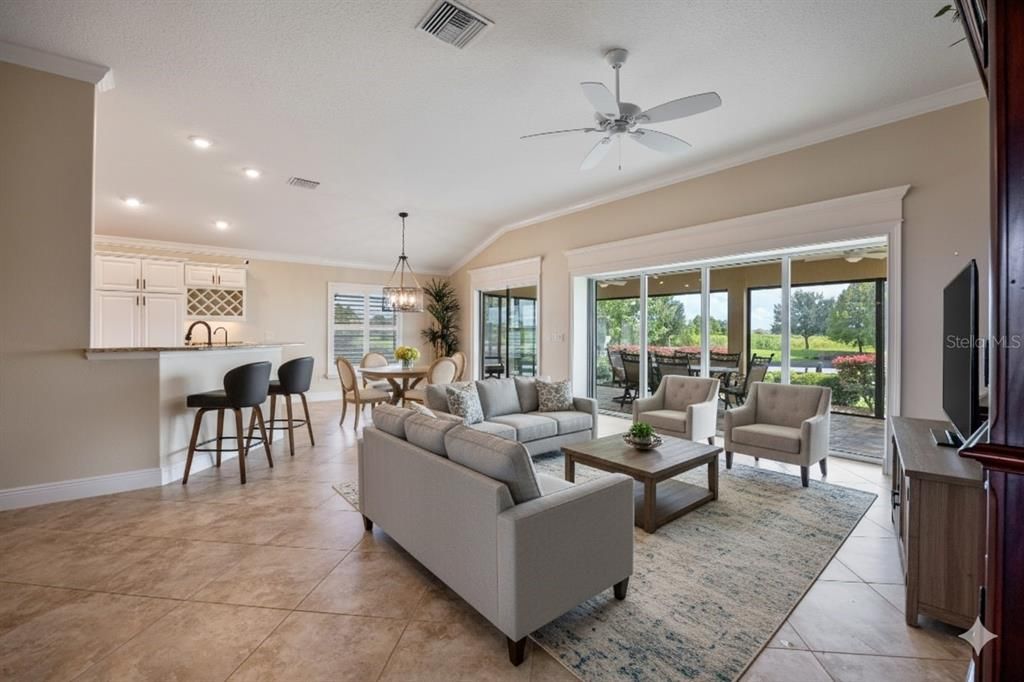 Dining room, Interior, Kitchen, Living room, Pendant Lights, Recessed Lighting