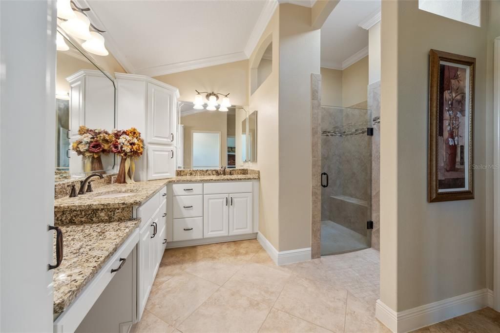 Bathroom, Dual Sink Vanities, Glass Shower, Interior