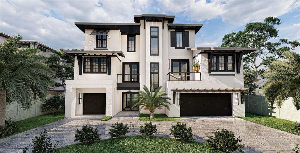 Attached, Exterior, Facade, Modern