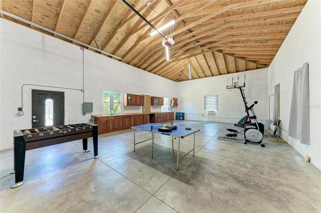 Fitness Equipment, Game Room, Interior, Wooden Beams, Wooden Ceilings
