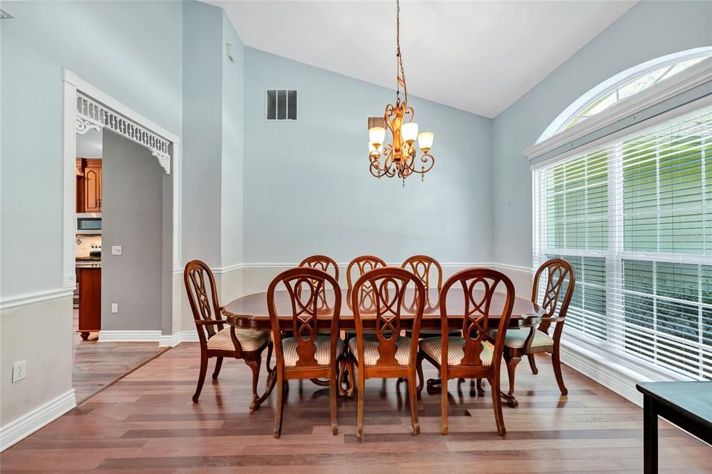 Chandelier, Dining room, Interior, Wood Texture Flooring