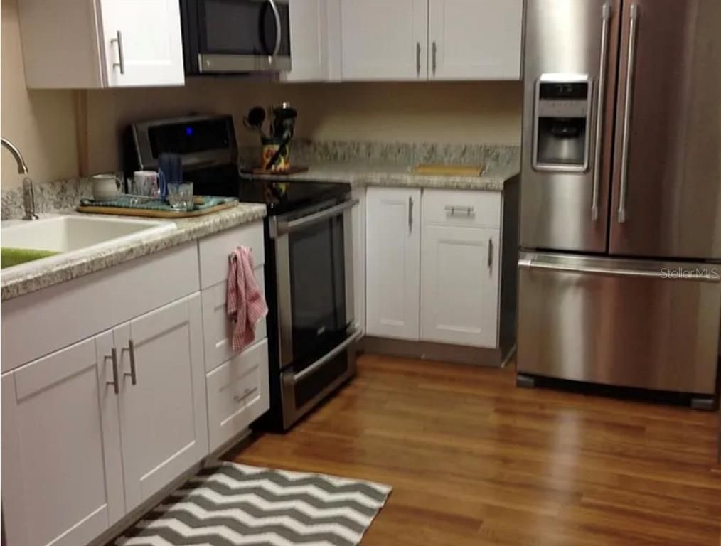 Interior, Kitchen, Stainless Steel Appliances, Wood Texture Flooring