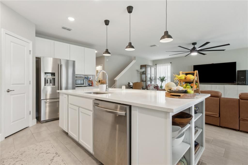 Interior, Kitchen, Pendant Lights, Recessed Lighting, Stainless Steel Appliances