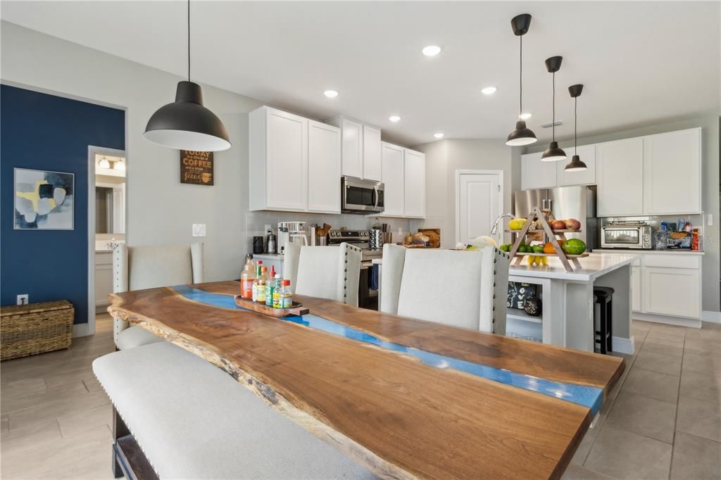 Dining room, Interior, Kitchen, Pendant Lights, Recessed Lighting