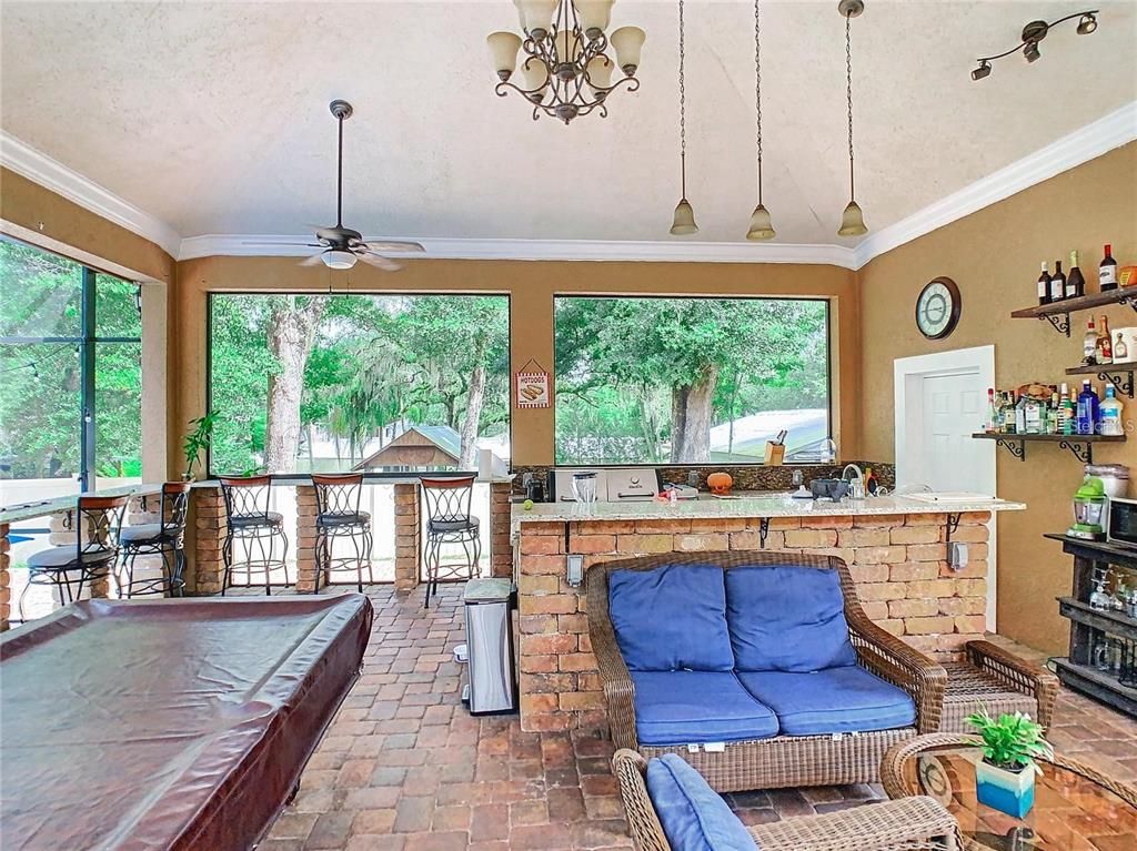 Billiard Table, Game Room, Interior, Pendant Lights