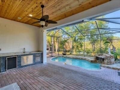 Glass Ceilings, Interior, Pool, Recessed Lighting, Sun Room, Wooden Ceilings