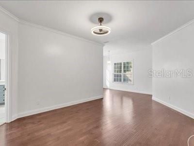 Chandelier, Empty room, Interior, Pendant Lights, Wood Texture Flooring