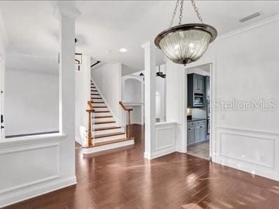 Chandelier, Interior, Pendant Lights, Recessed Lighting, Wood Texture Flooring