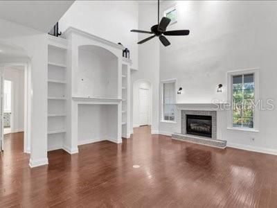 Empty room, Fireplace, Interior, Wood Texture Flooring