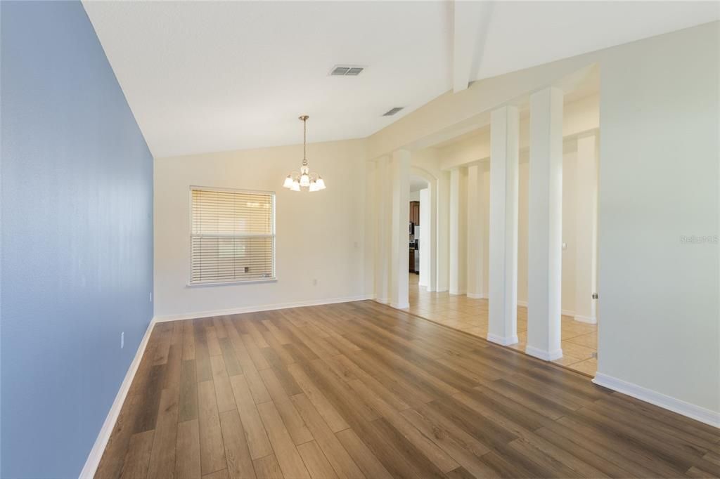 Chandelier, Empty room, Interior, Wood Texture Flooring