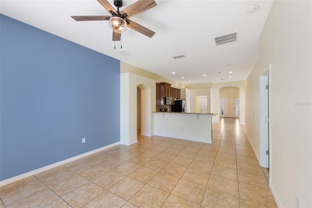 Empty room, Interior, Kitchen, Recessed Lighting