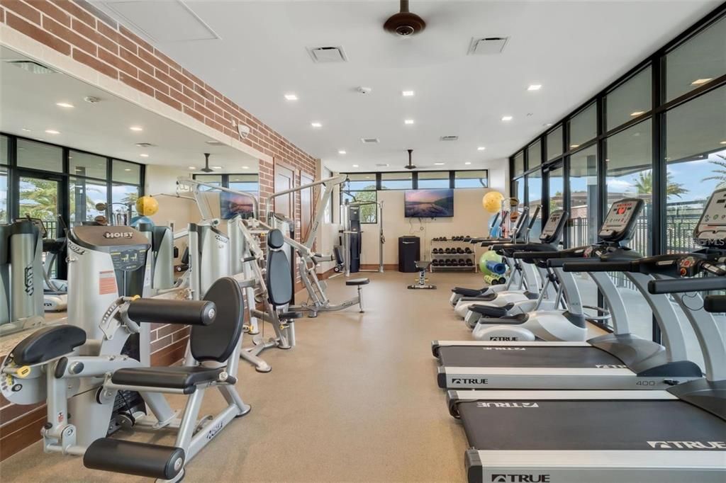Fitness Equipment, Gym, Interior, Recessed Lighting