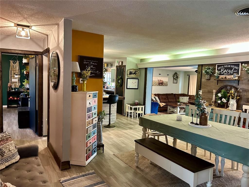 Dining room, Interior, Wood Texture Flooring