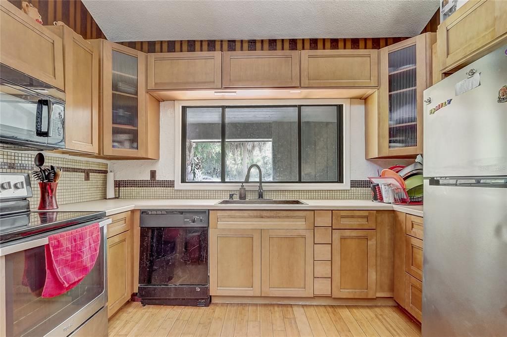 Interior, Kitchen, Wood Texture Flooring