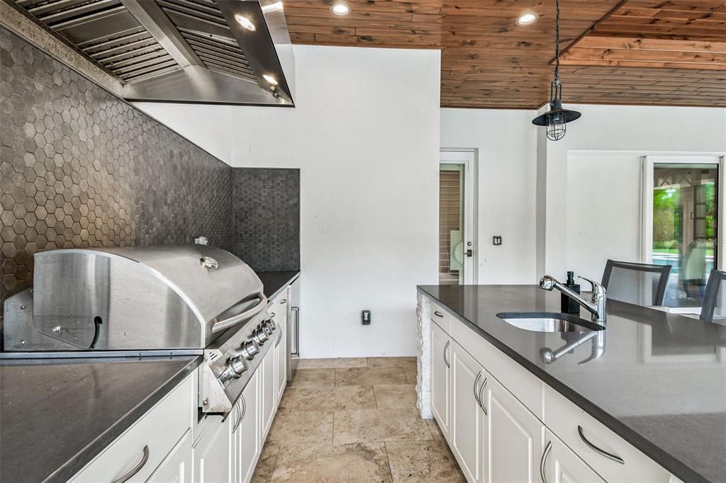 Interior, Kitchen, Pendant Lights, Recessed Lighting, Wooden Ceilings