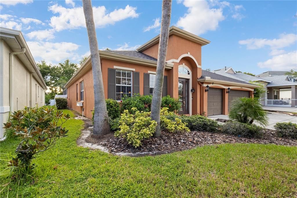 Attached, Backyard, Exterior, Facade, Mediterranean