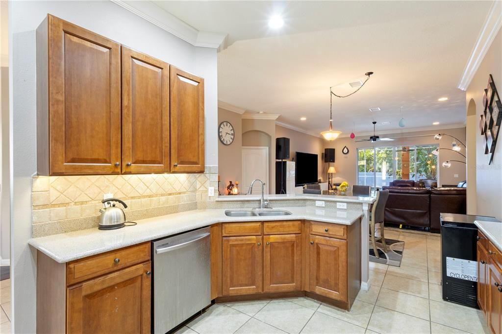 Interior, Kitchen, Living room, Pendant Lights, Recessed Lighting, Stainless Steel Appliances