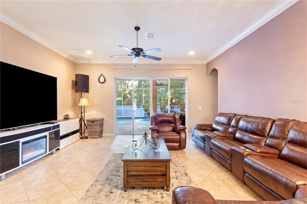 Interior, Living room, Recessed Lighting
