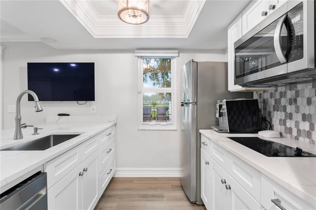 Interior, Kitchen, Stainless Steel Appliances, Wood Texture Flooring